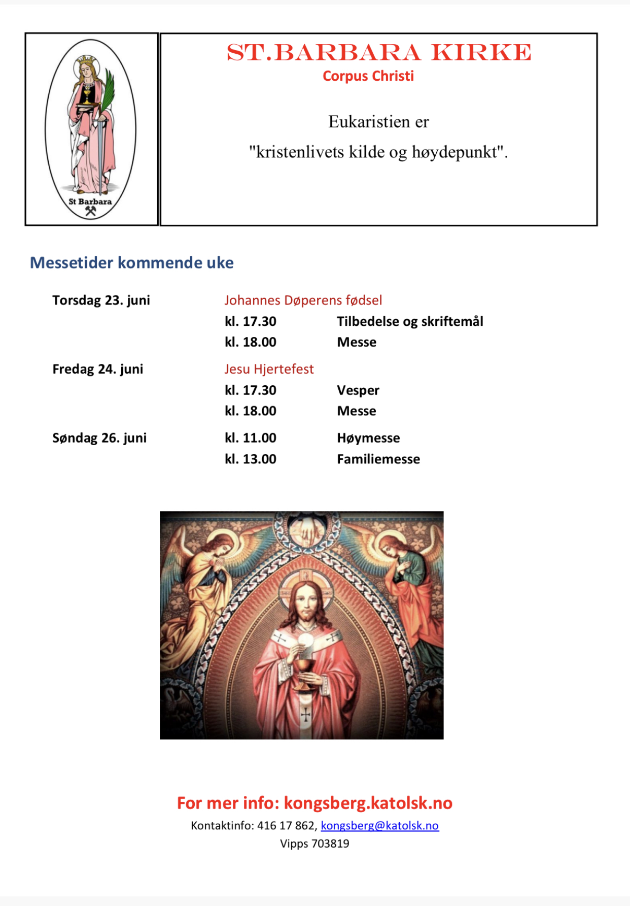 You are currently viewing Søndagsblad – Corpus Christi